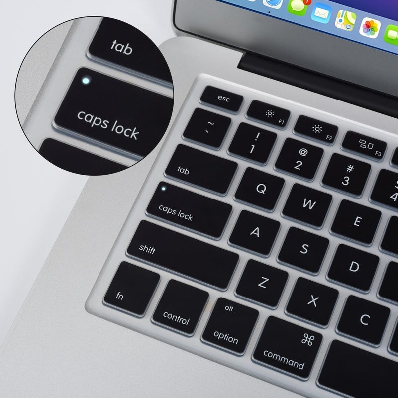 CaseBuy غطاء لوحة مفاتيح CaseBuy لجهاز MacBook Air 13 بوصة لجهاز MacBook Air 13 بوصة A1369 A1466 2012-2017 و MacBook Pro 13 بوصة، 15 بوصة (مع أو بدون شاشة Retina، 2015 أو إصدار أقدم)، أسود - Image 4